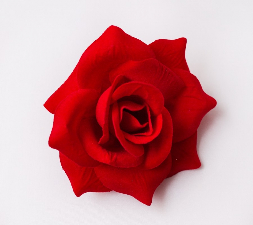 В5063 НАСАДКА РОЗЫ  БАРХАТНОЙ КРАСНОЙ С ЗОЛОТОМ 160 ШТ В УП