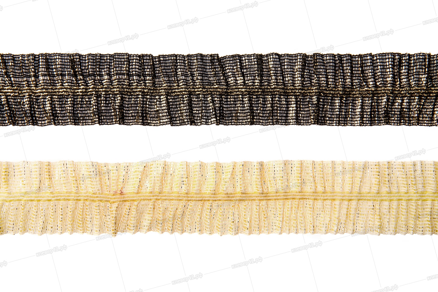 Р0102 РЮША НА РЕЗИНКЕ ЧЕРНАЯ С ЗОЛОТОМ 4 СМ 50 М В УП