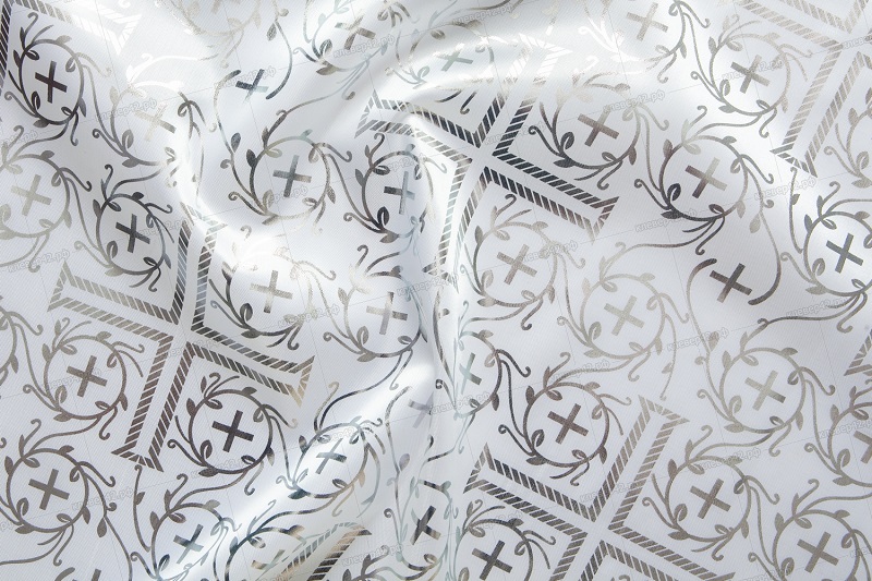 Т0065 АТЛАС С ЗОЛОТЫМ И СЕРЕБРЯНЫМ  НАКАТОМ  ( 100 М. В УП.) Ш.1,5 М