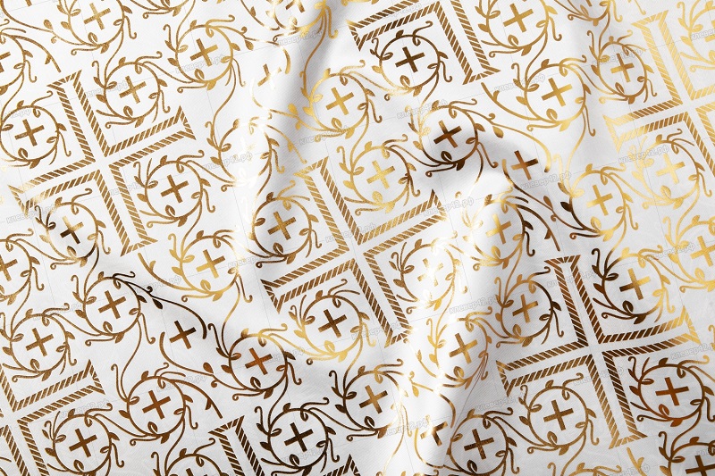 Т0065 АТЛАС С ЗОЛОТЫМ И СЕРЕБРЯНЫМ  НАКАТОМ  ( 100 М. В УП.) Ш.1,5 М