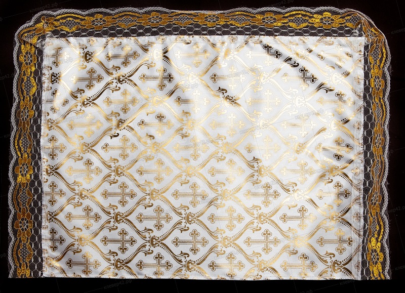 Х0017 ПОКРЫВАЛО + НАВОЛОЧКА АТЛАС  КРЕСТ ПРАВОСЛАВНЫЙ