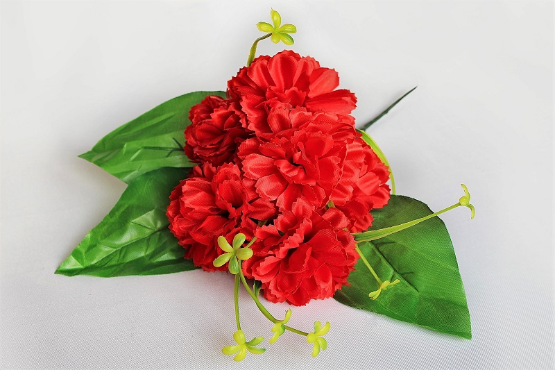 В1037 БУКЕТ ГВОЗДИКИ С ТРАВКОЙ  7 ГОЛОВ 2 ШТ. В УП. 36 СМ.