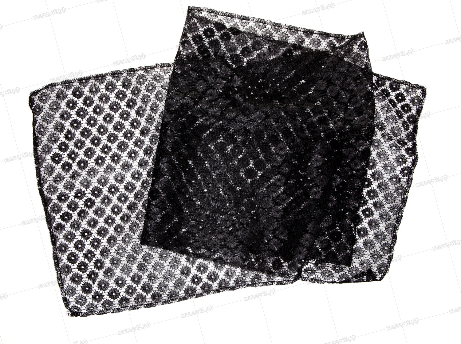 Н9118 ШАРФ ГИПЮРОВЫЙ ЧЕРНЫЙ  В УП 10 ШТ