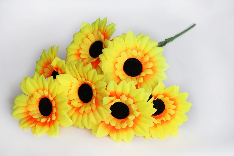 В1074 БУКЕТ РОМАШКИ ГИГАНТ 7 ГОЛОВ 50 СМ 10 ШТ В УП